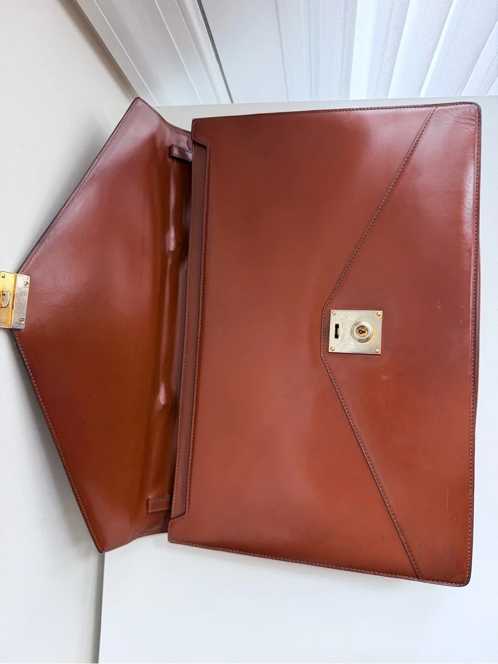 Authentic Loewe Anagram Day Promatico Business Bag Leather Briefcase